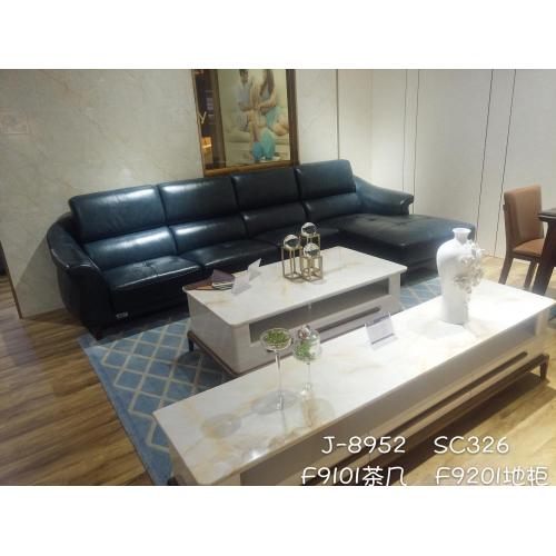Imported green leather sofa