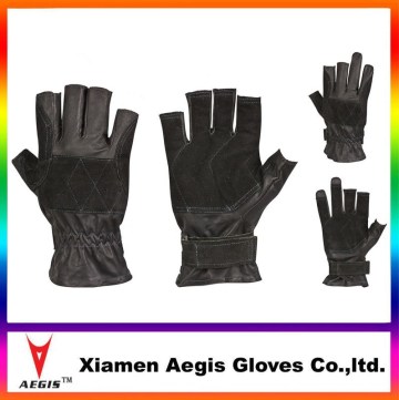 Cheap Leather gloves half finger black,Oem made Half finger gloves Leather