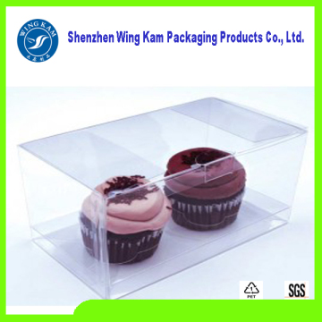 Cold cake held by Plastic PET soft custom food stand boxe package
