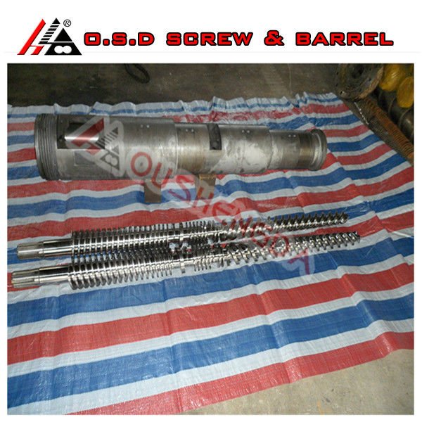 65/132 conical twin screw barrel/bimetallic screw barrel/ screw barrel for extruder machine
