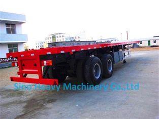 Flatbed Transport Semi Trailer Trucks 2 Axle , Four Double