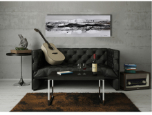 Silver Impressionistic Wall Art Metallic Abstract Oil Painting