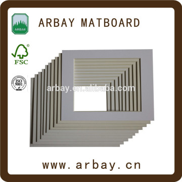 high quality acid free withe core picture frame matboard/cream core passepartout/black mount board