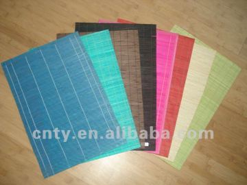 Assorted colors bamboo dining table mat set