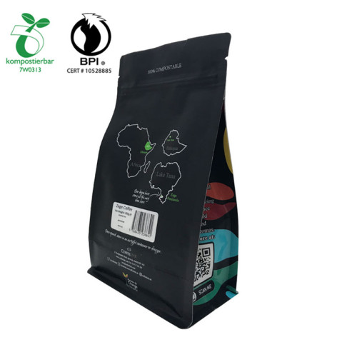 Kahve paketleme için özel mat baskı toptan mısır nişast çantası