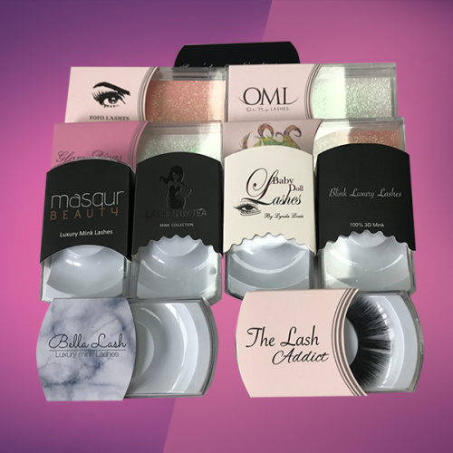 Custom half sleeve Eyelash Packaging paper Box