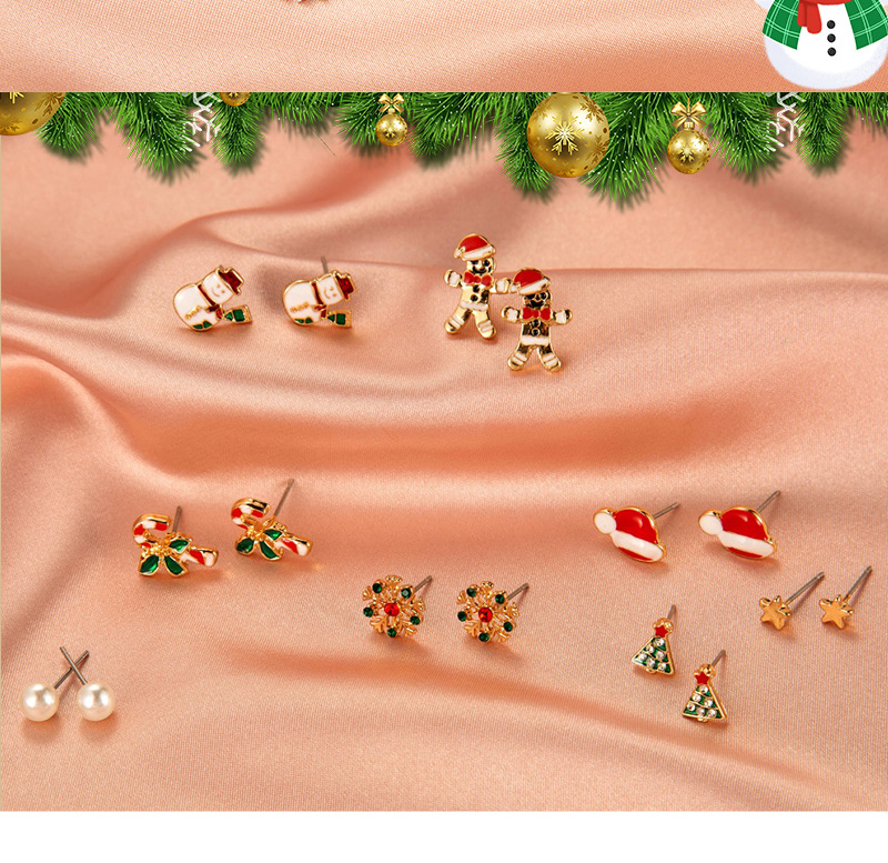 Ornaments Creative Christmas Tree Earrings Simple Snowman Bell Earrings Christmas Decorated Earring For Ladies