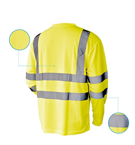 Hi Vis T Shirt ANSI Klass 3 Lime Long Sleeve Reflective Safety Shirt