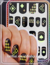 2015 New eco friendly gold sliver Metallic glow in the dark glitter nail foils