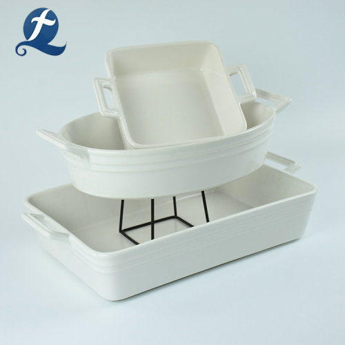 Serviesgoed bakware keramische bakplaat met handgrepen set met handgrepen