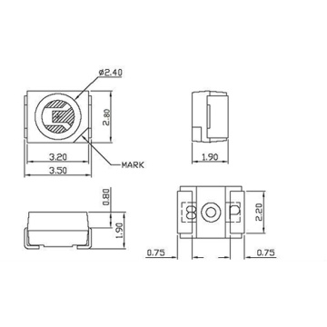 Ультрафиолетовые светодиодные лампы 400 нм 3528 UV SMD