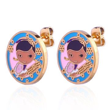 Colorful enamel stud earrings cute cartoon baby earrings