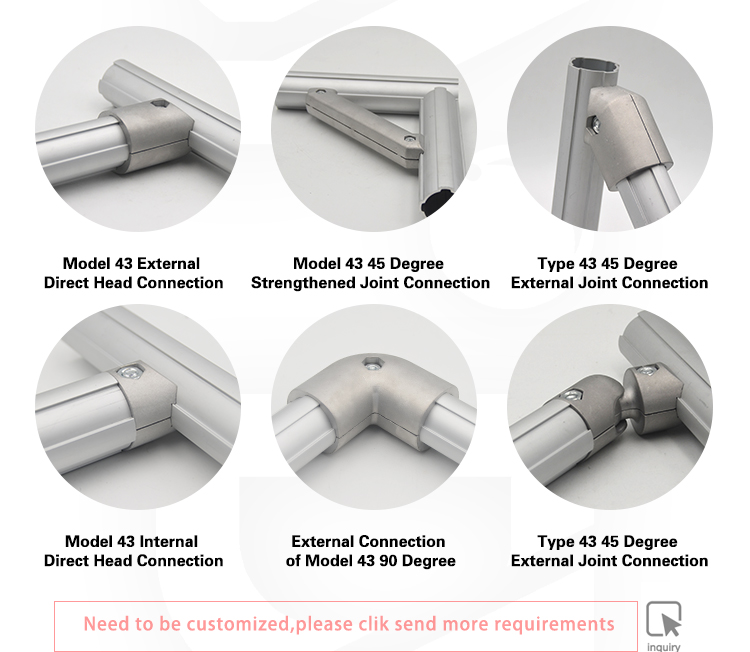 DY43-02A Industrial OD 43 mm T-groove Aluminium Alloy Lean Tube for Workshop Round Pipe