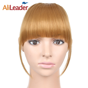 Synthetic Straight Front Neat Fringe Clip In Bangs