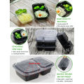 2 compartment Meal Prep Plastic Food Container