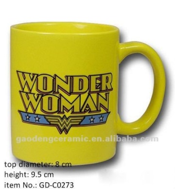 Novelty yellow ceramic coffee mugs