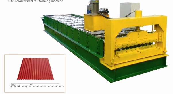 Corrugated roof sheet machine with PLC