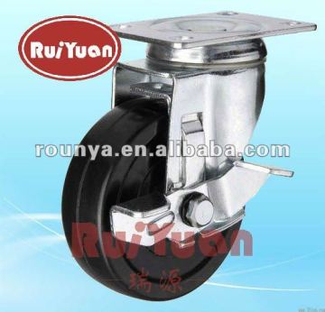 Medium duty hard rubber caster