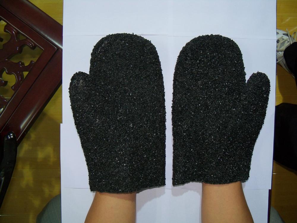 Guantes de PVC negro bañado con chips