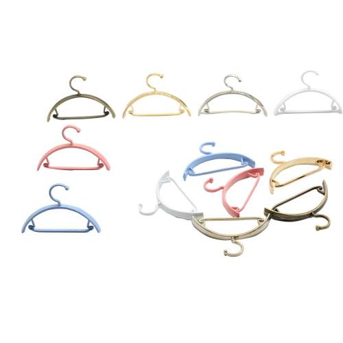 Wholesale Cute Mini  Alloy Clothes Rack Clothes Hanger 100pcs/Bag For Craft DIY Accessories Embellishments