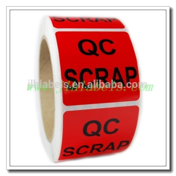 "QC SCRAP""QC PASS""QC VENDOR RETURN"Sticker Label,2"x2" ,500 labels/roll