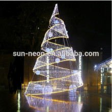 China Factory Outdoor White Metal Lighted Christmas Branches Trees With Star