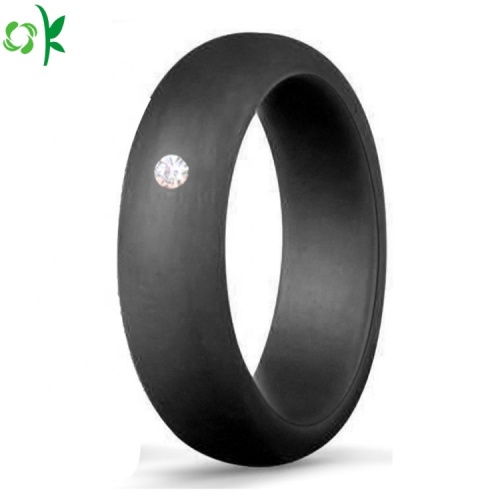 Anel de silicone com diamante para casamento