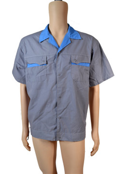 Polyester Cotton Grey Short Sleeve