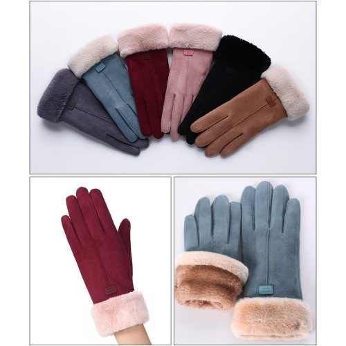 Warm gloves female outdoor touch screen gloves