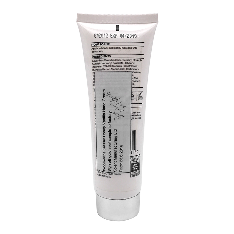 High quality 100ml whitening moisturizing hand cream lotion custom
