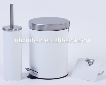 Round 3pcs colorful bathroom sets waste bin