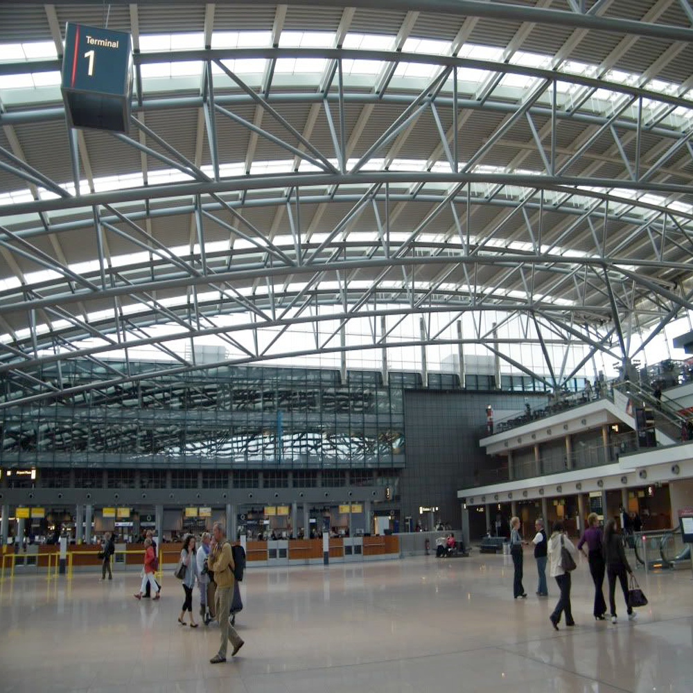 Prefab Space Frame Hall Design Airport Terminal Steel Structure