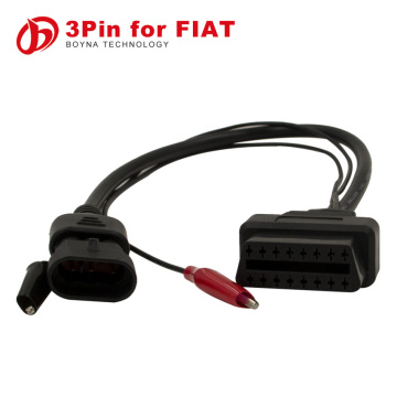 Fiat 3PIN ALFA Lancia OBD OBD2 FIAT 3PIN to 16PIN Car Diagnostic Tool Cable Fiat 3 PIN to OBD/OBD2 Car Scanner Tool Cable