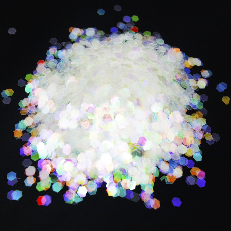 Industrial glitter multi color hexagon PET glitter flake