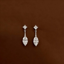 18K Lab Diamond Marquise Drop Studs Custom B2B