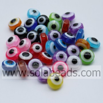 Vielzahl von 7 * 10MM Evil Eye Striped Spacer Beads Bulk