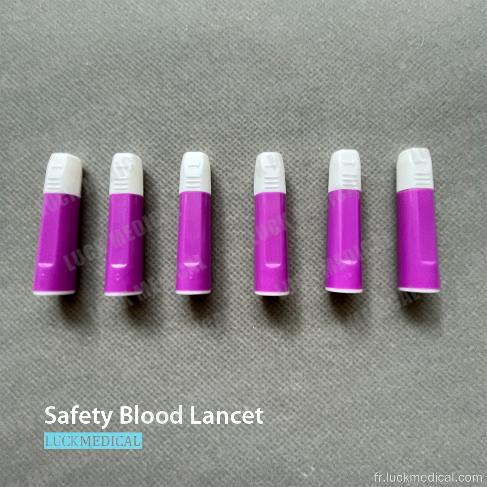 Bouton de type stylo Lancet Lancet de sécurité stérile activé