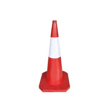 Black Rubber Road Cone with Red Paint - H100 100cm Traffic Cone