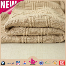 2015 alibaba new style hot sale cable knit throw blanket