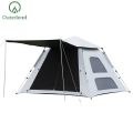 3-4 People Black Glue Camping Tent 4 Windows