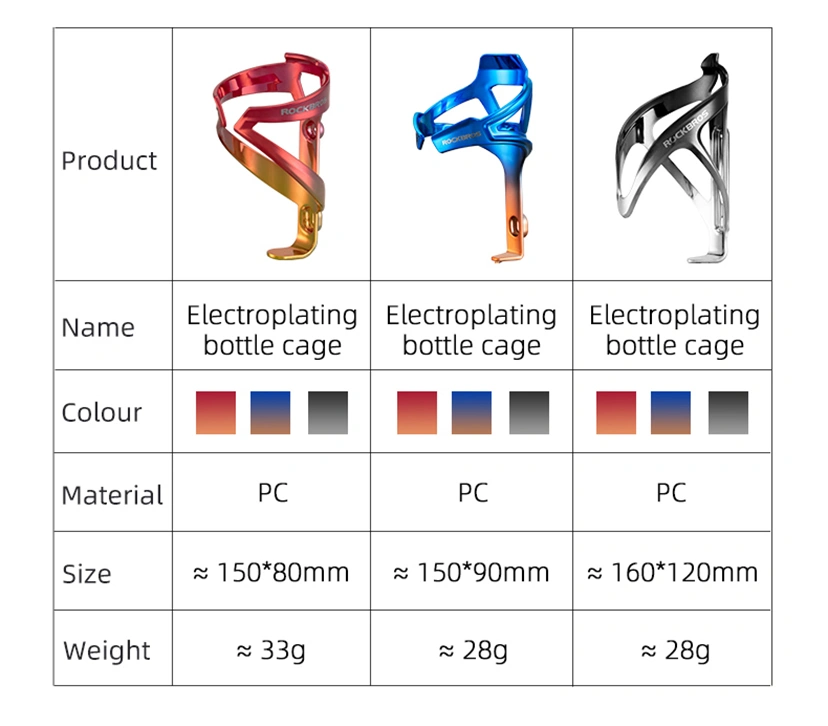Rockbros Bicycle Accessories MTB Bicycle PC Bottle Cage 3 Colors Toughness Integral Molding Plating Ductile Bottle Holder