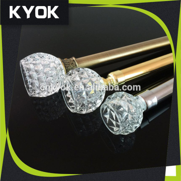 Good sale curtain rod and crystal curtian rod finial,KYOK high quality curtain rod,beautiful curtain rod and finial