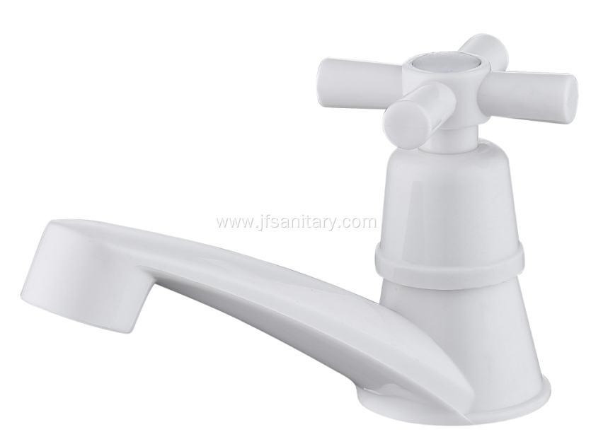 White ABS One Hole Sanitary Ware Sink Faucet