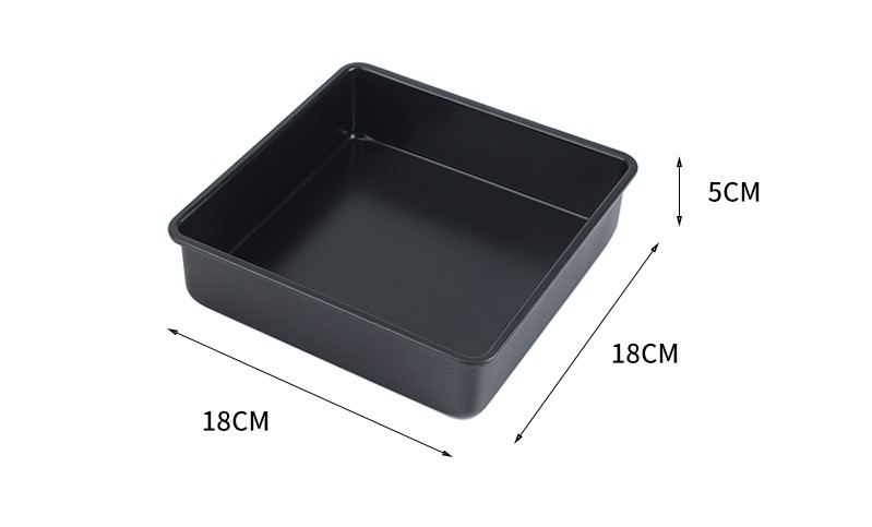 7“square carbon steel baking pan-black