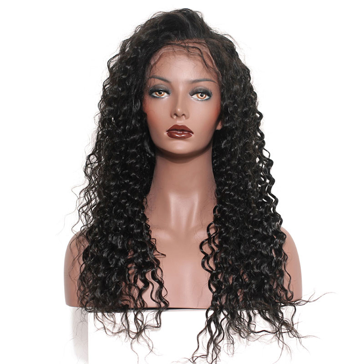 Hand Tied To Swiss Lace Deep Wave Virgin Bohemian Human Hair 360 Frontal Lace Wigs