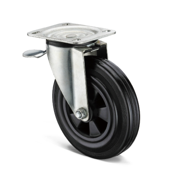 Weather resistant heavy duty rubber castors