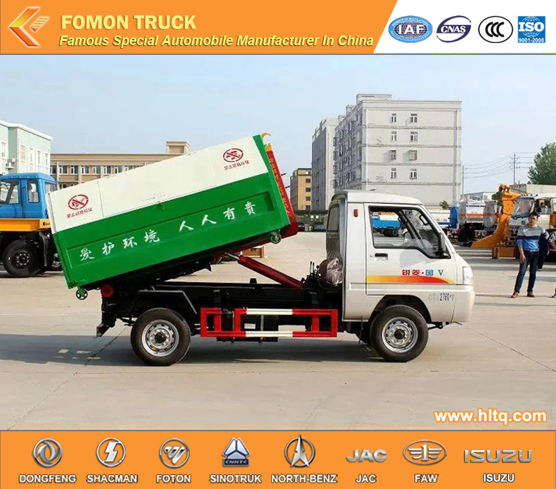 3 mini hook lifting refuse truck