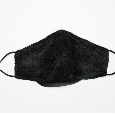 Solid Black Silk Face Mask