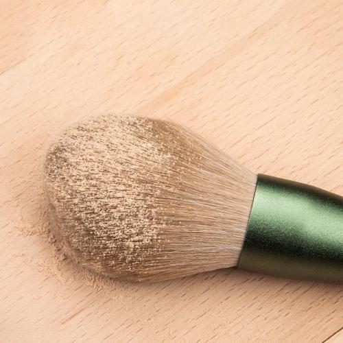 set di pennelli per trucco con manico in legno di colore verde chiaro