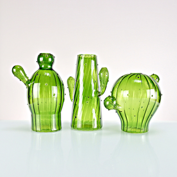 Glass Cactus Vases set